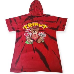 Fresh Laundry Trippy Hooded Tshirt Size Large